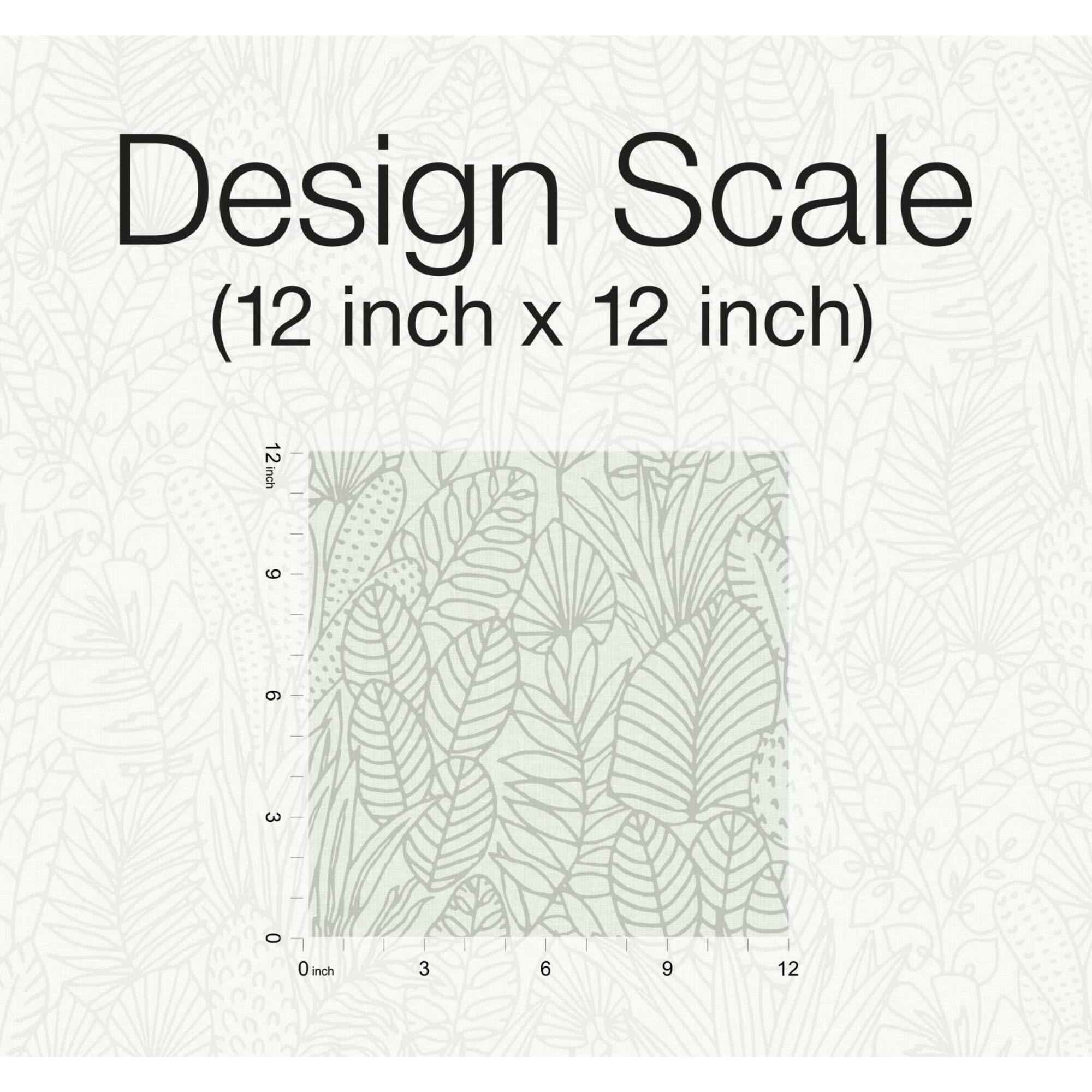 RoomMates Tropical Leaves Sketch Peel & Stick Wallpaper